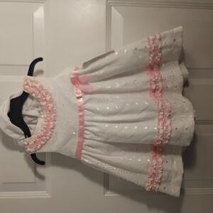 Elegant White and Pink Baby Dress